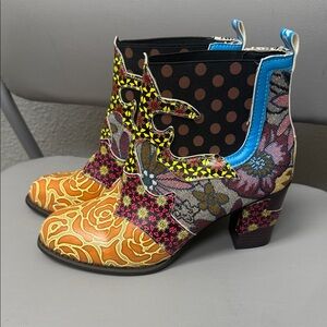 Colorful Patchwork bohemian Style Ankle Boots-NWOT